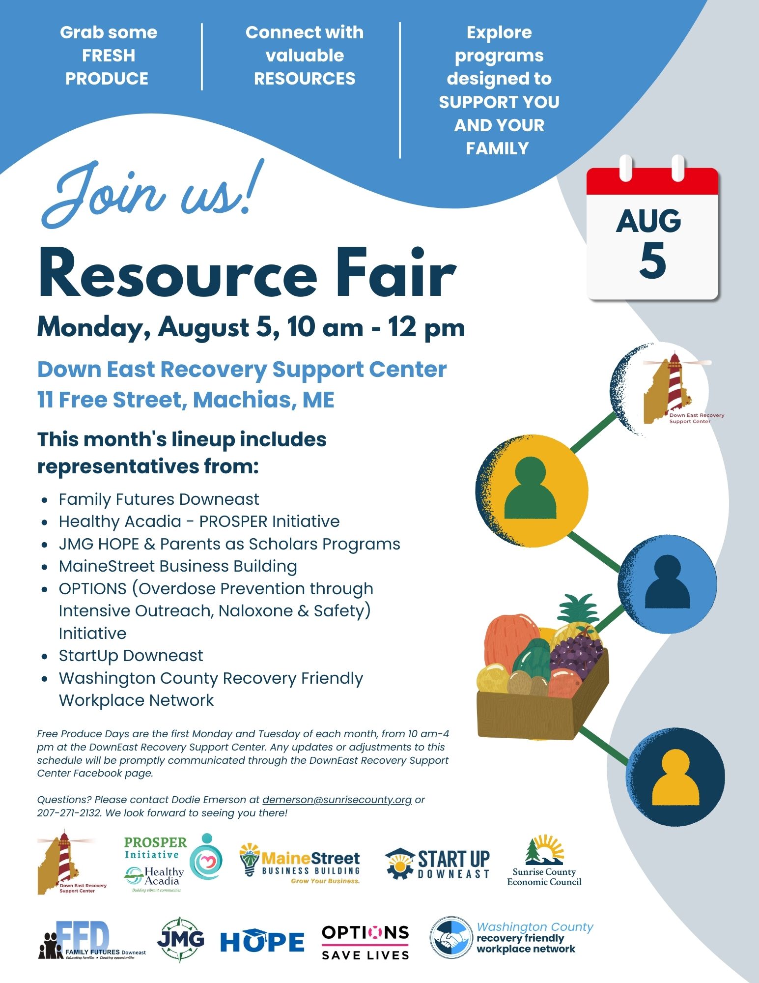 Recovery-Support-Resource-Fair-Aug-5 Poster for recovery support resource fair on August 5